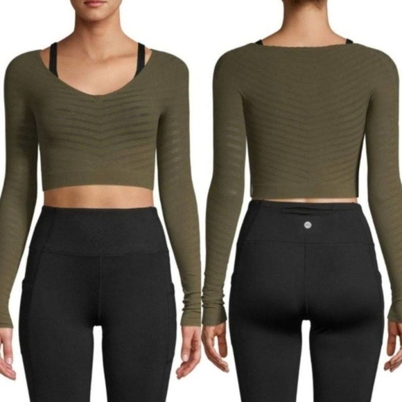 Free People Movement Women's M Gone Adrift Seamless Athletic Crop Top Green - Picture 1 of 7
